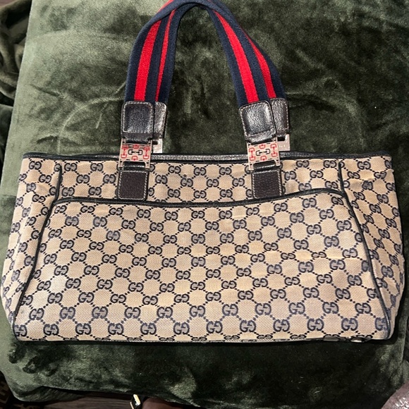 Gucci Web Sherry Line Tote - Picture 1 of 12